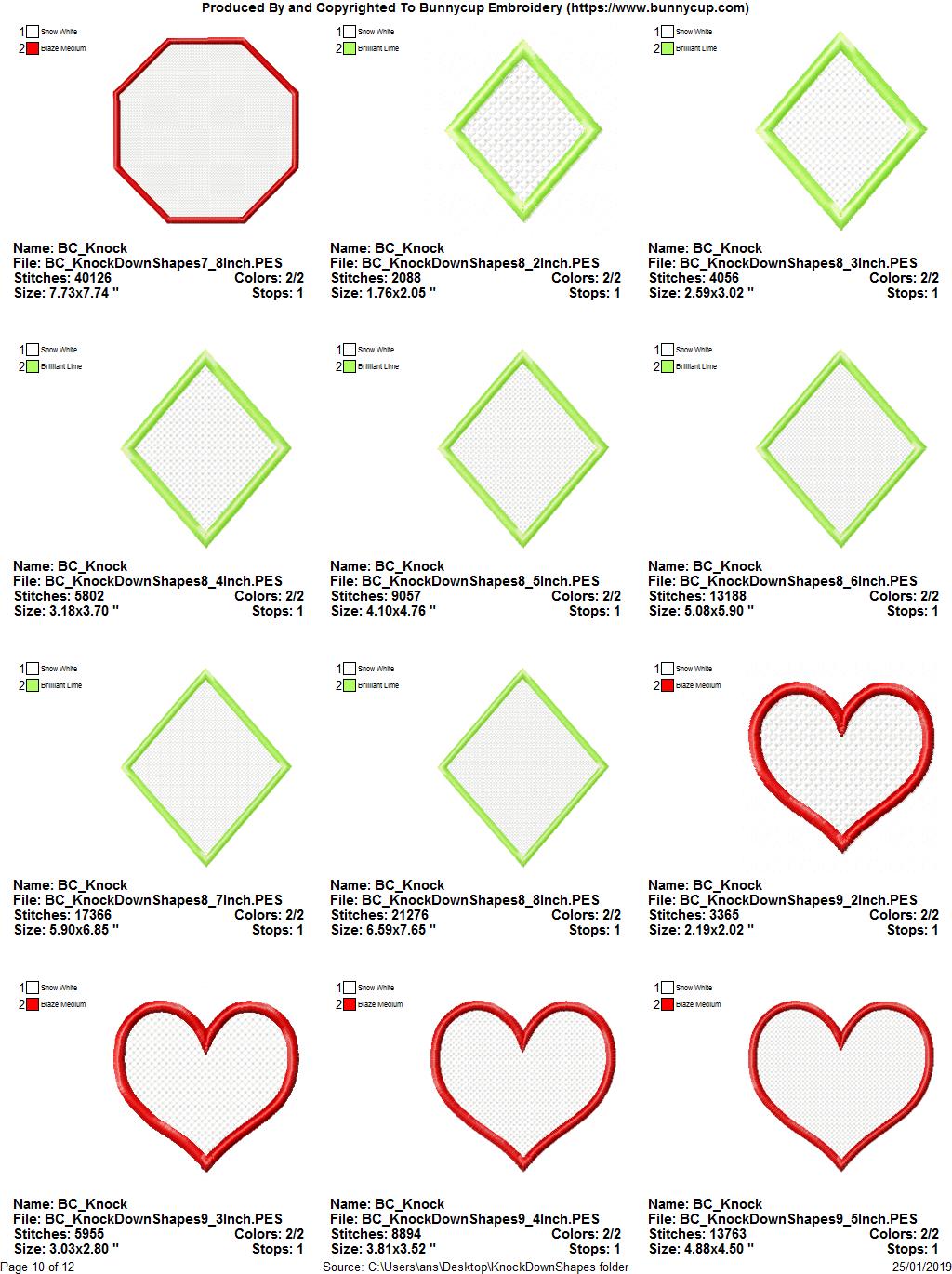 Knock Down Shapes 18 Machine Embroidery Designs (199247) Designs