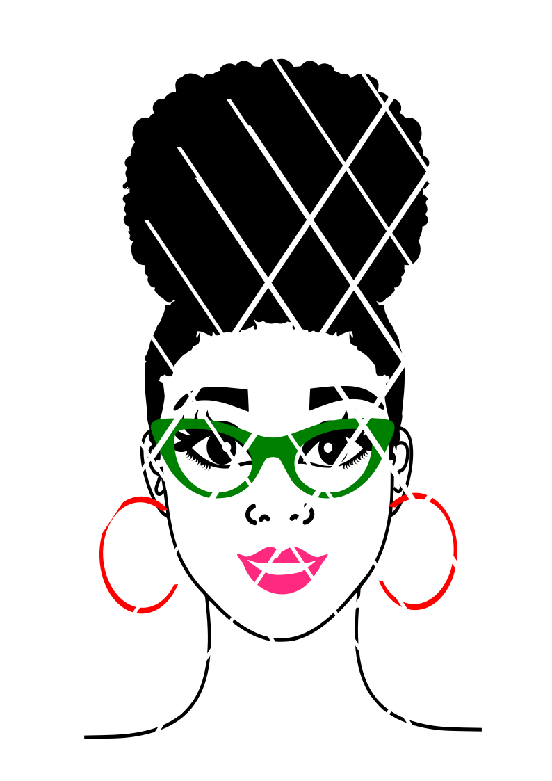 Emma SVG, Afro svg,Nubian svg,Black Woman svg,Glasses ...