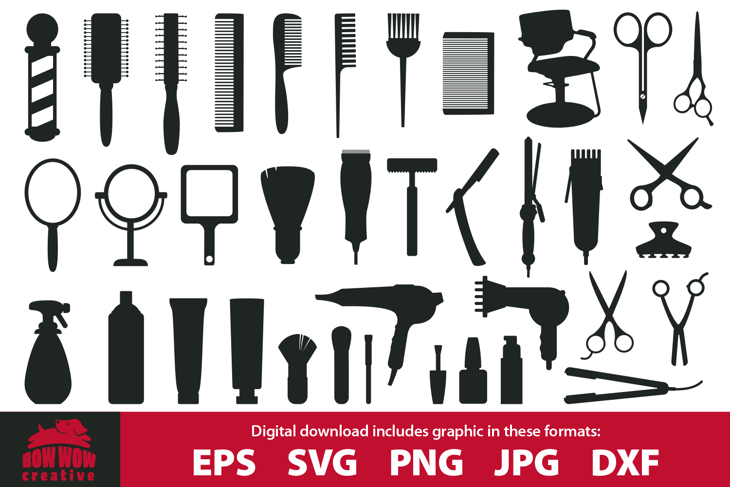 Download Hair Salon clipart bundle - SVG, EPS, JPG, PNG, DXF