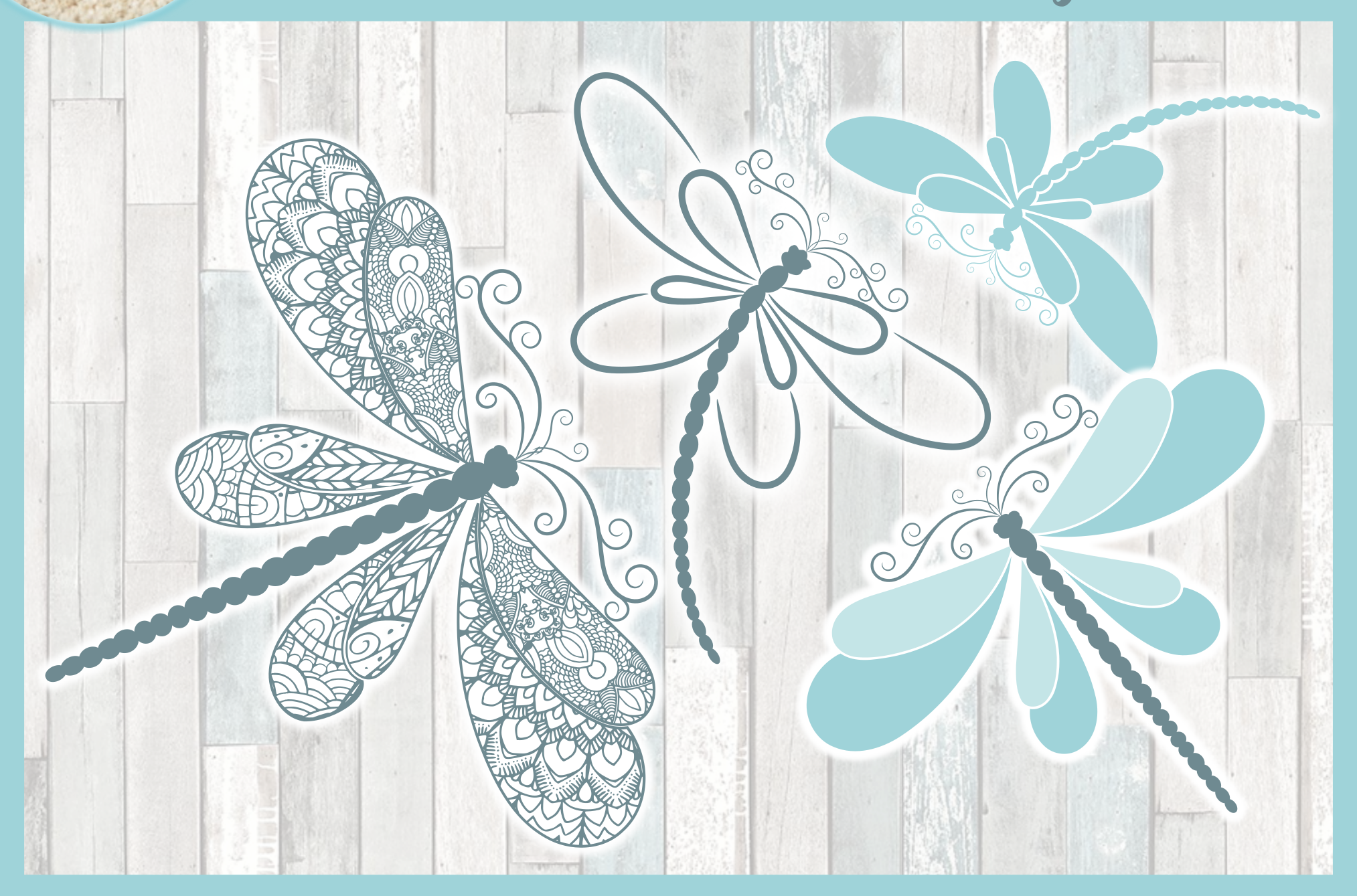 Dragonfly Mandala Zentangle Bundle Svg Dxf Eps Png Pdf Files