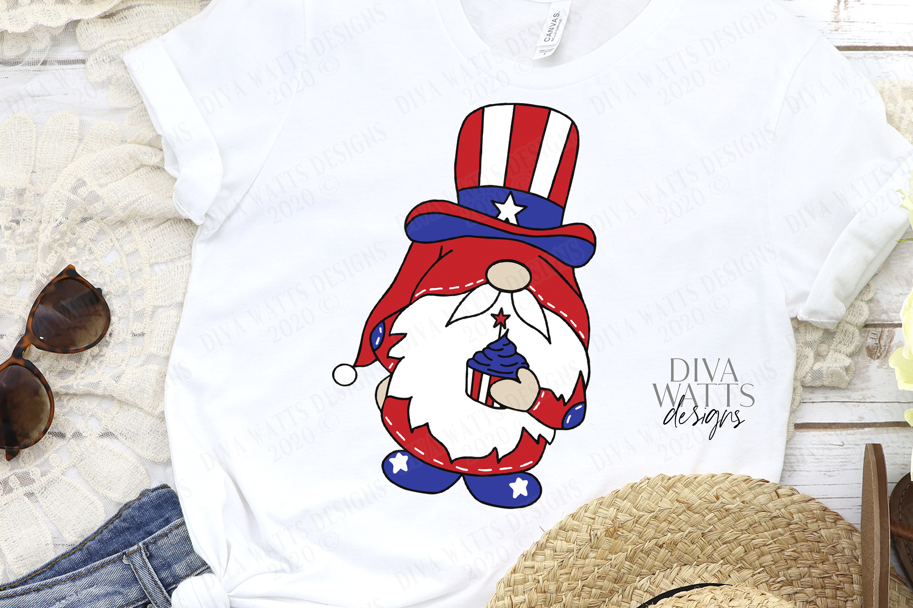 Download 4th of July Gnome - Independence Day - Stars Stripes - SVG