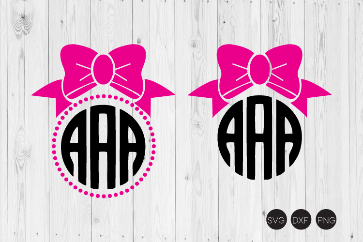 Bow Monogram SVG, Bow SVG, DXF, PNG Cut Files (190459) | Cut Files
