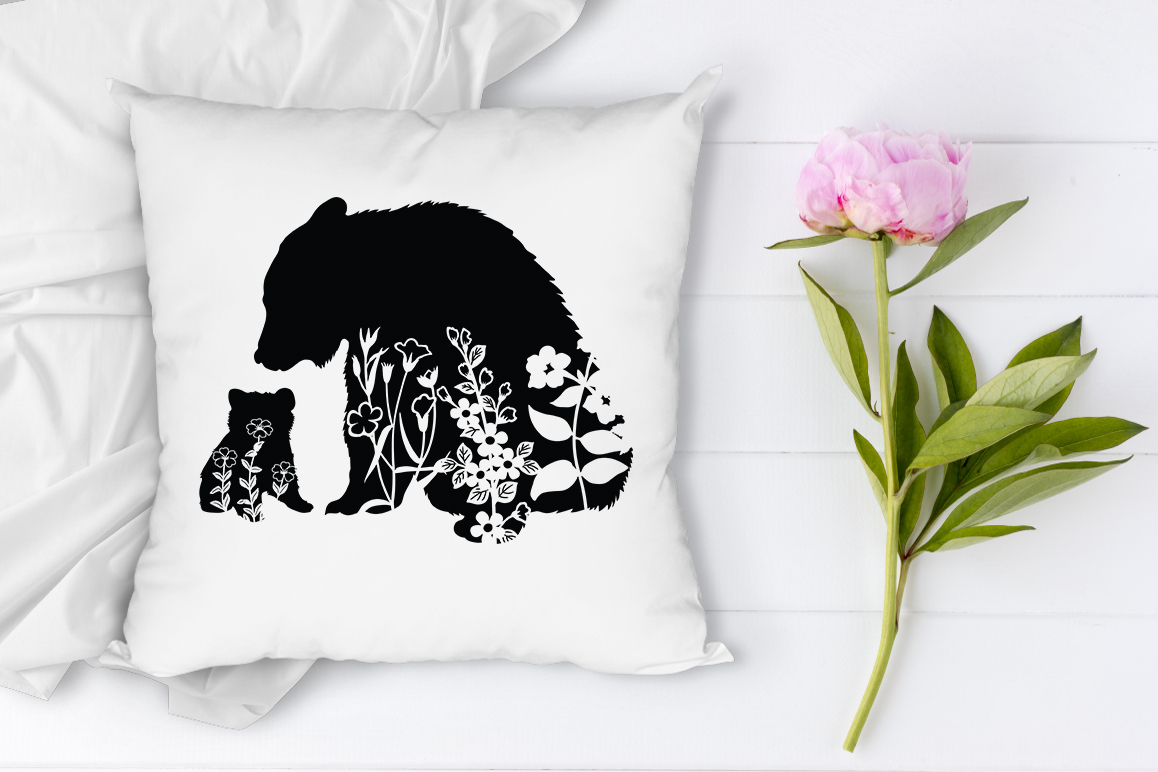 Download Floral Bear SVG, Floral Baby and Mama Bear SVG Cut Files