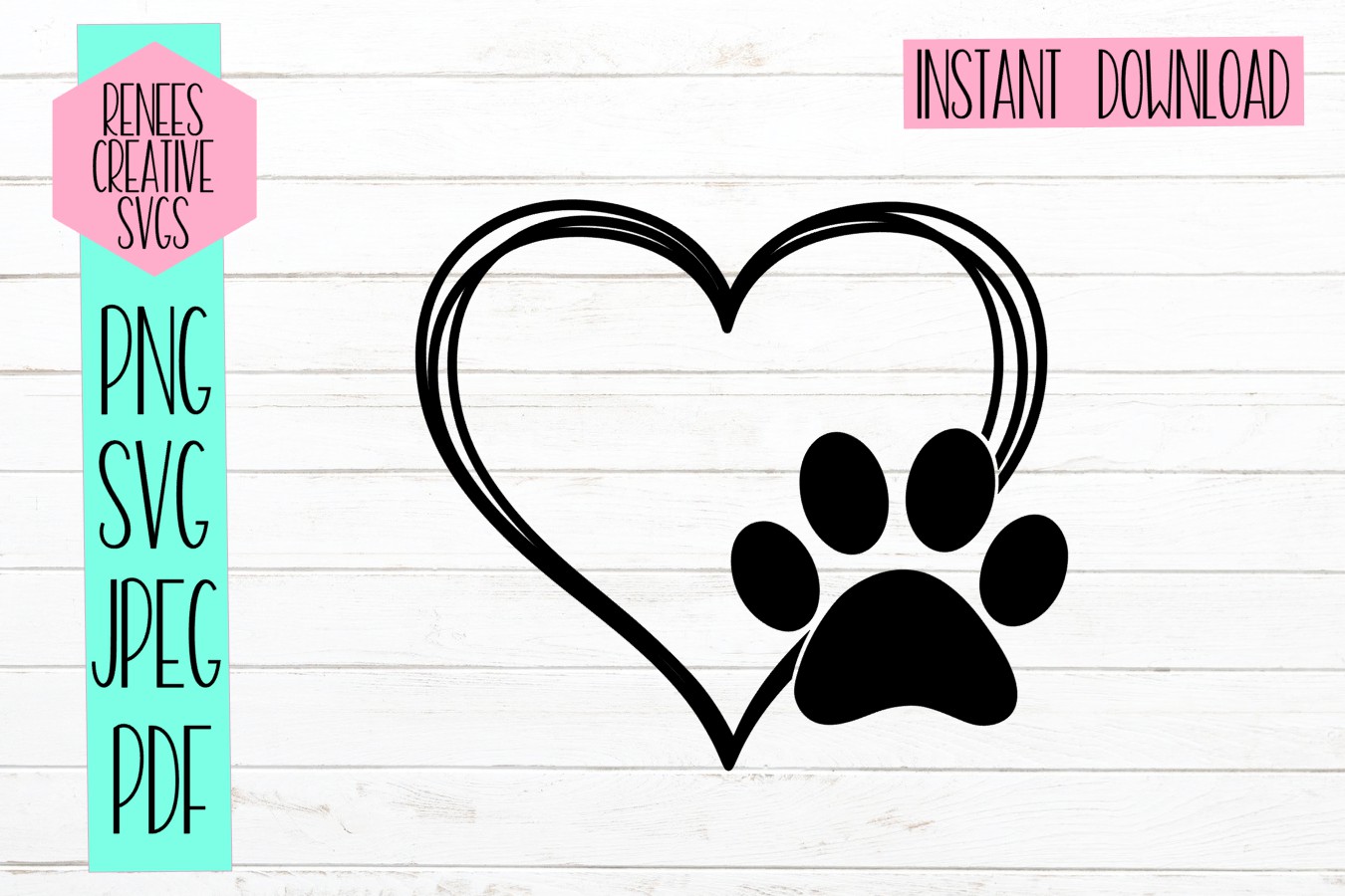 Download Heart w/ PawPrint| Animal PawPrint | SVG Cutting File ...