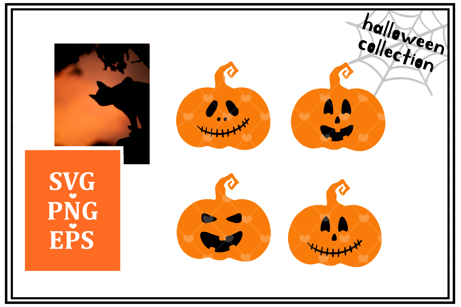 Cute pumpkins set. Halloween SVG