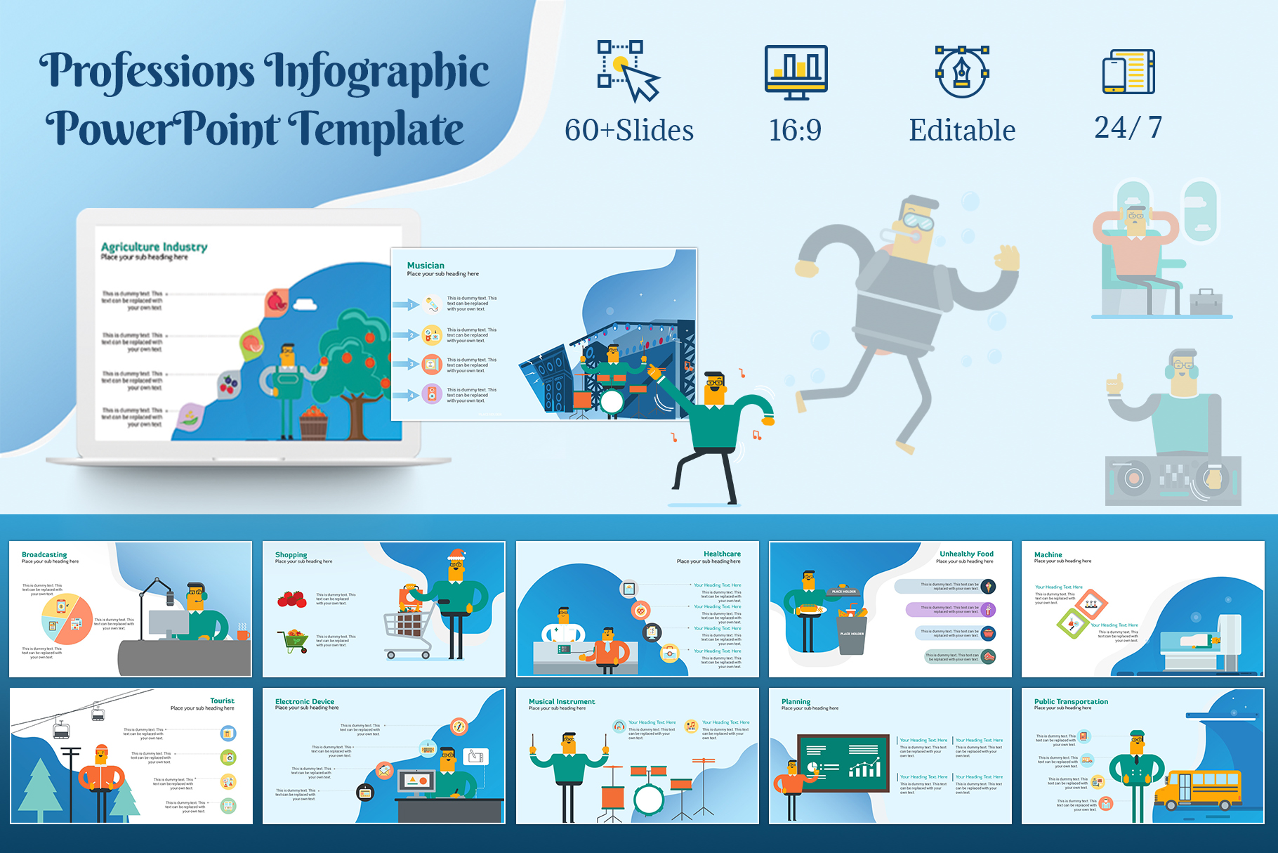 Professions Infographic PowerPoint Template 141940 Presentation Templates Design Bundles