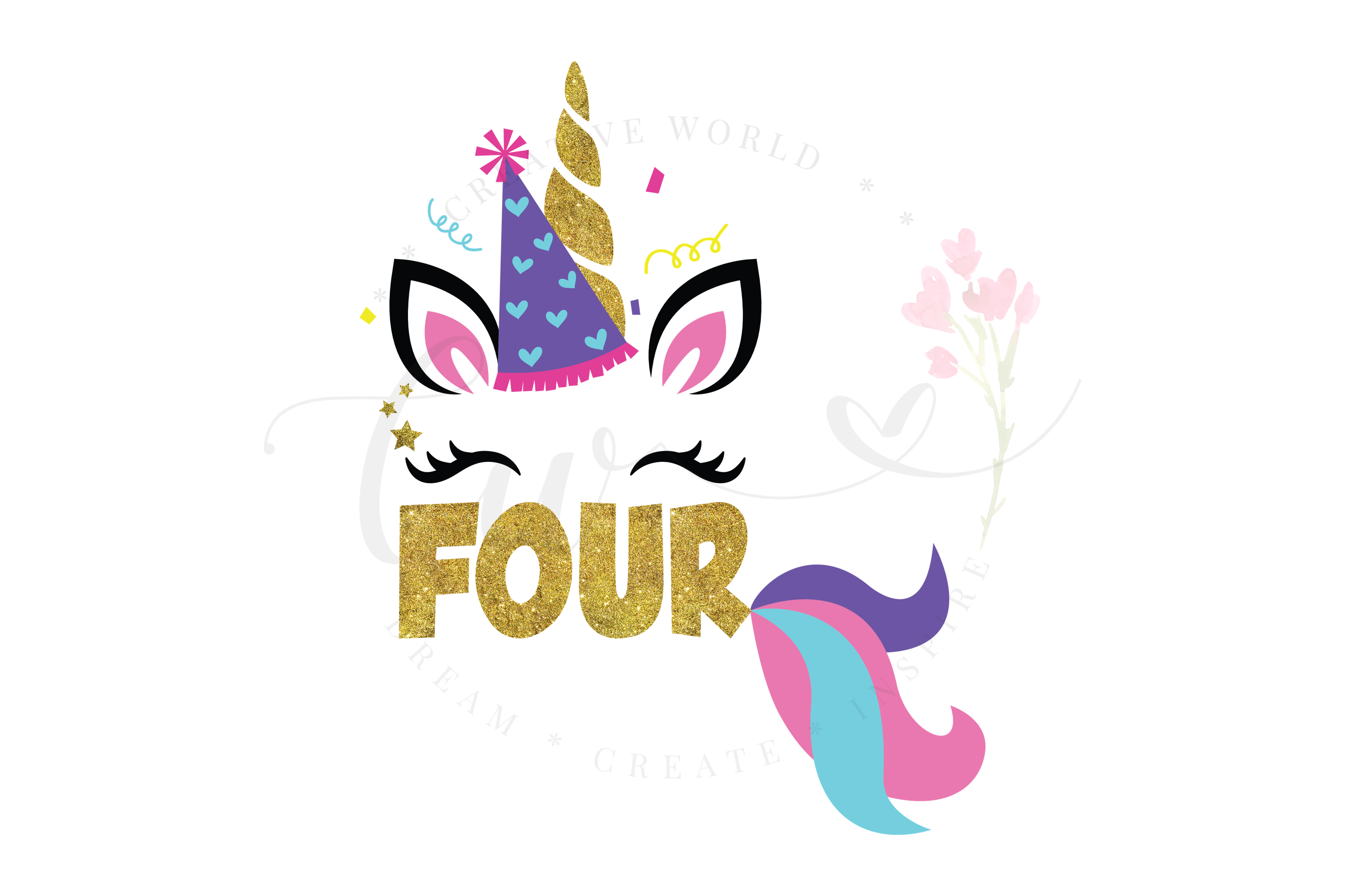 My 4th Birthday Unicorn SVG | Unicorn Birthday Girl svg