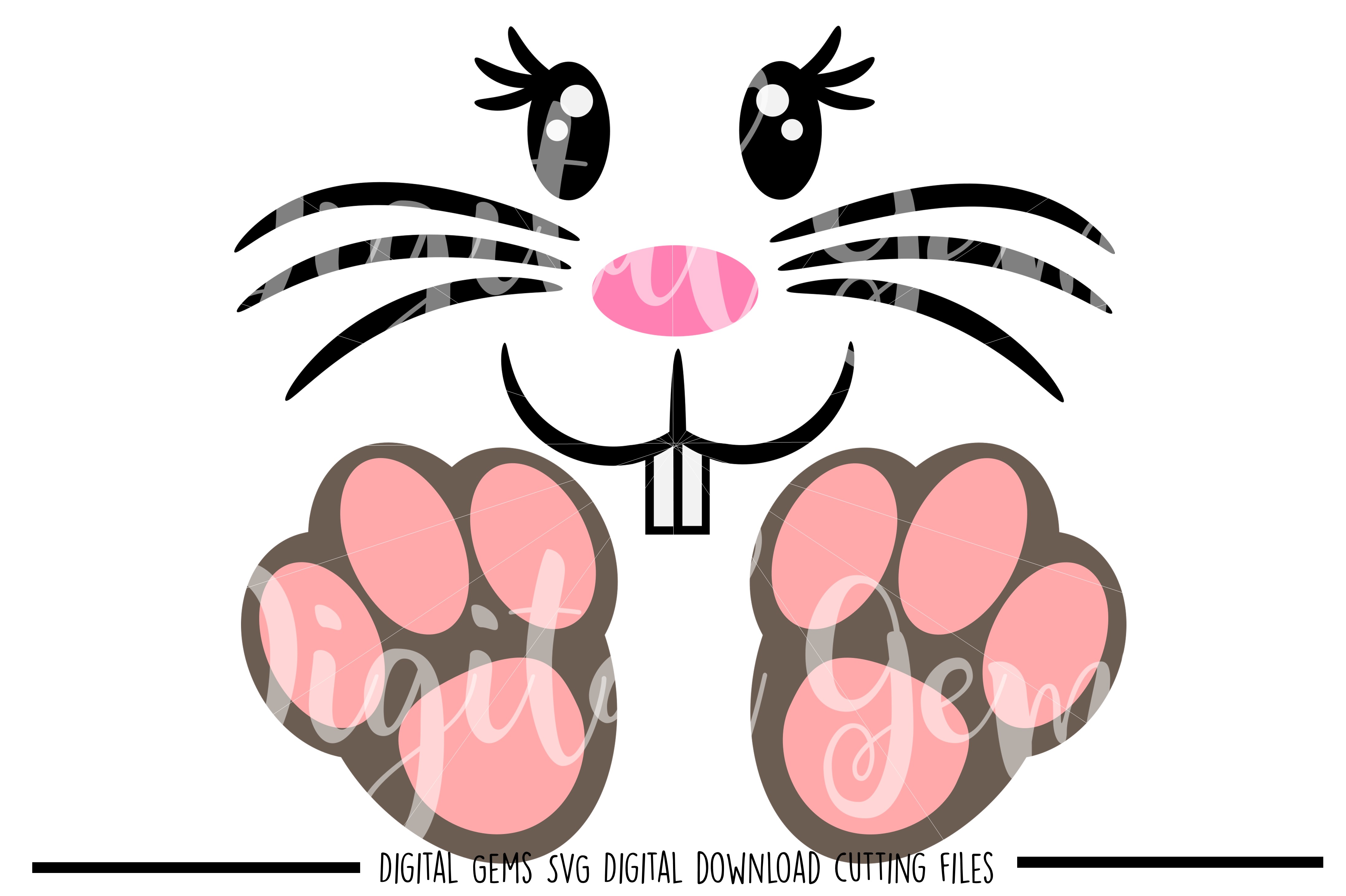 Rabbit face and feet SVG / PNG / EPS / DXF files (32184) | SVGs