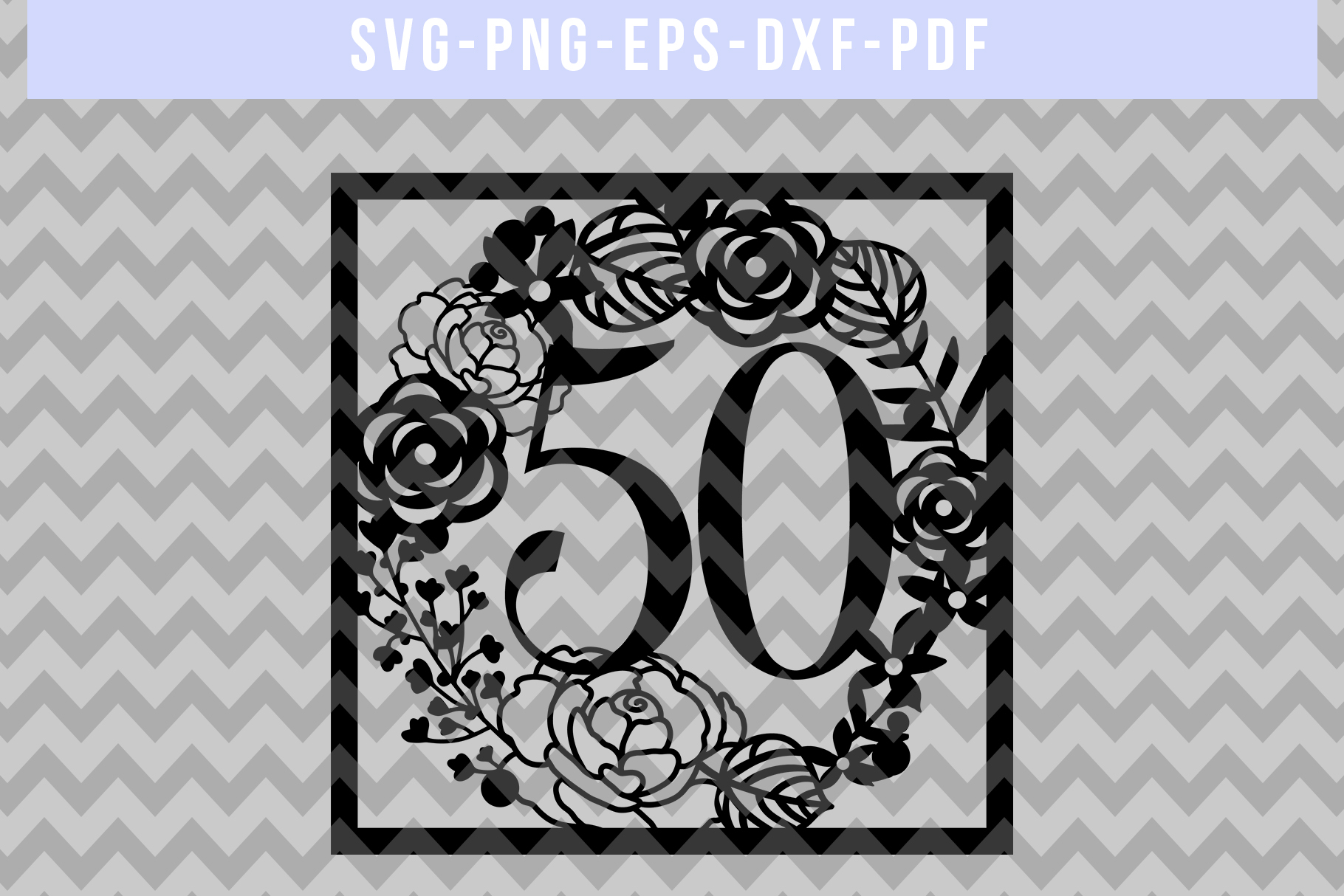 Download 50 Birthday Square Papercut Template, 50th Birthday SVG, PDF