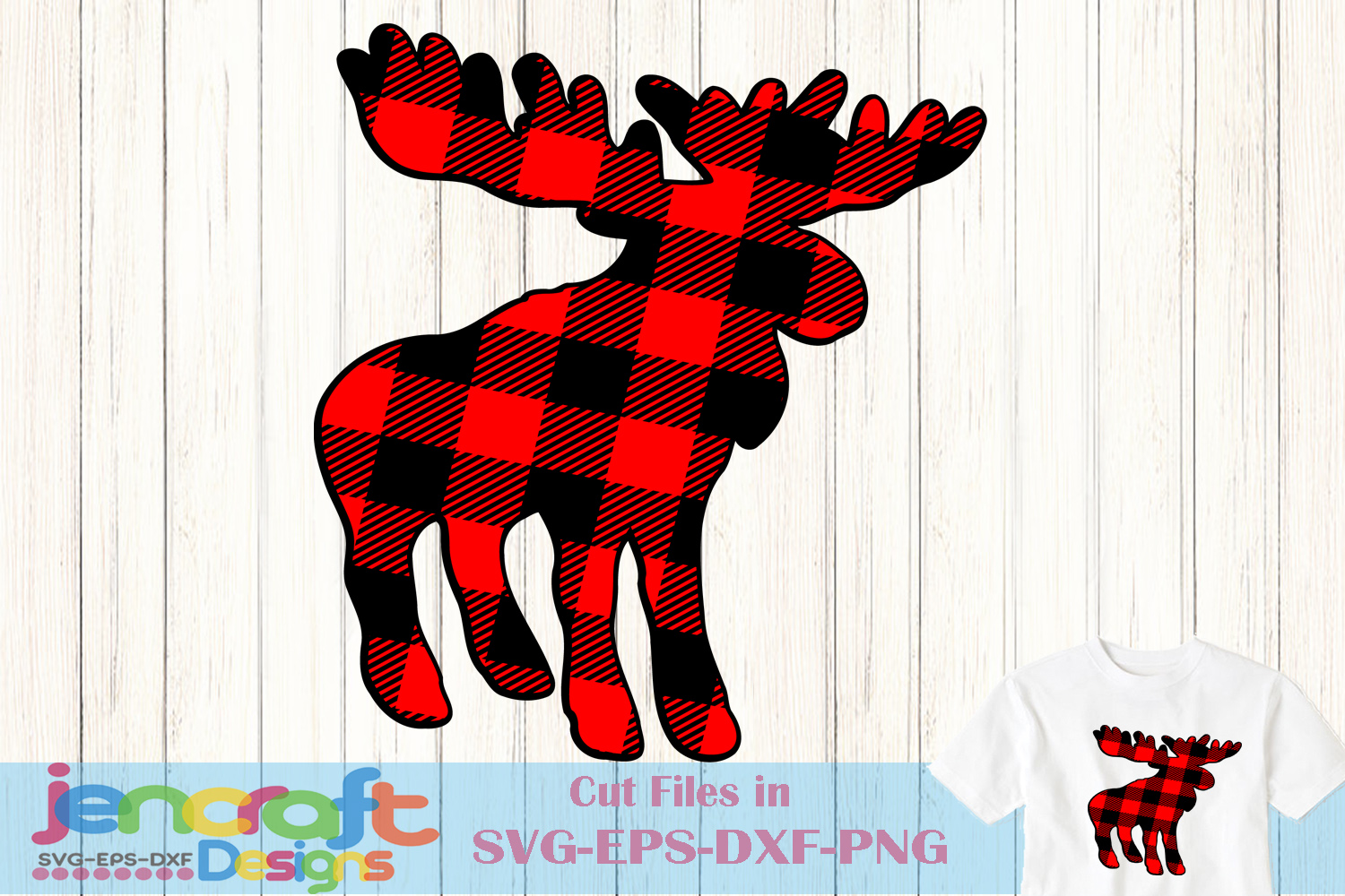 Buffalo Plaid Moose svg, Christmas svg Antlers Buck