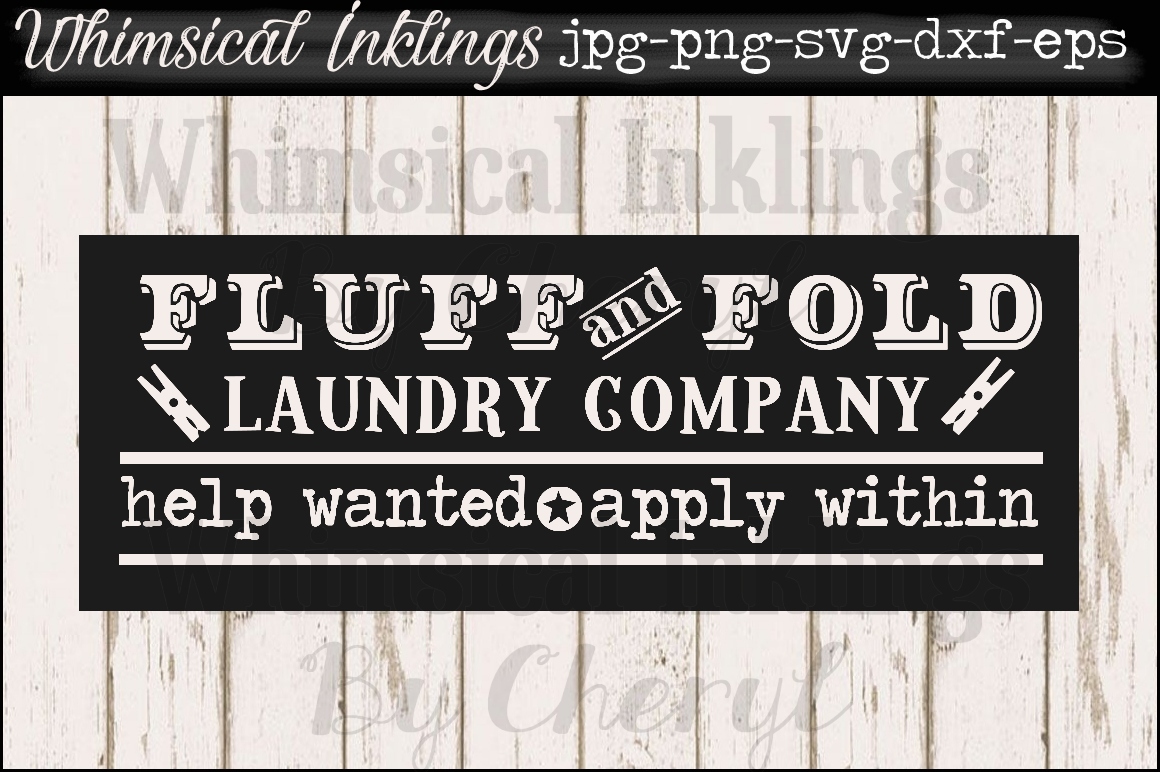 Download Fluff and Fold Vintage Laundry Sign SVG