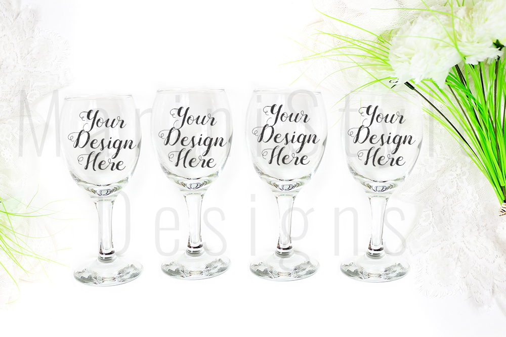 Download Wine glass mockup, Stem wine glasses Stock Photo 483