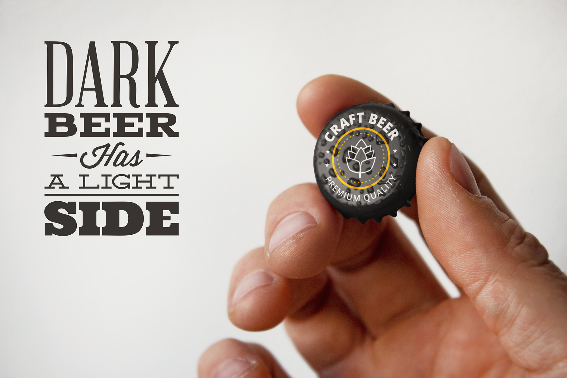 Download Bottle Cap Hand Mockup