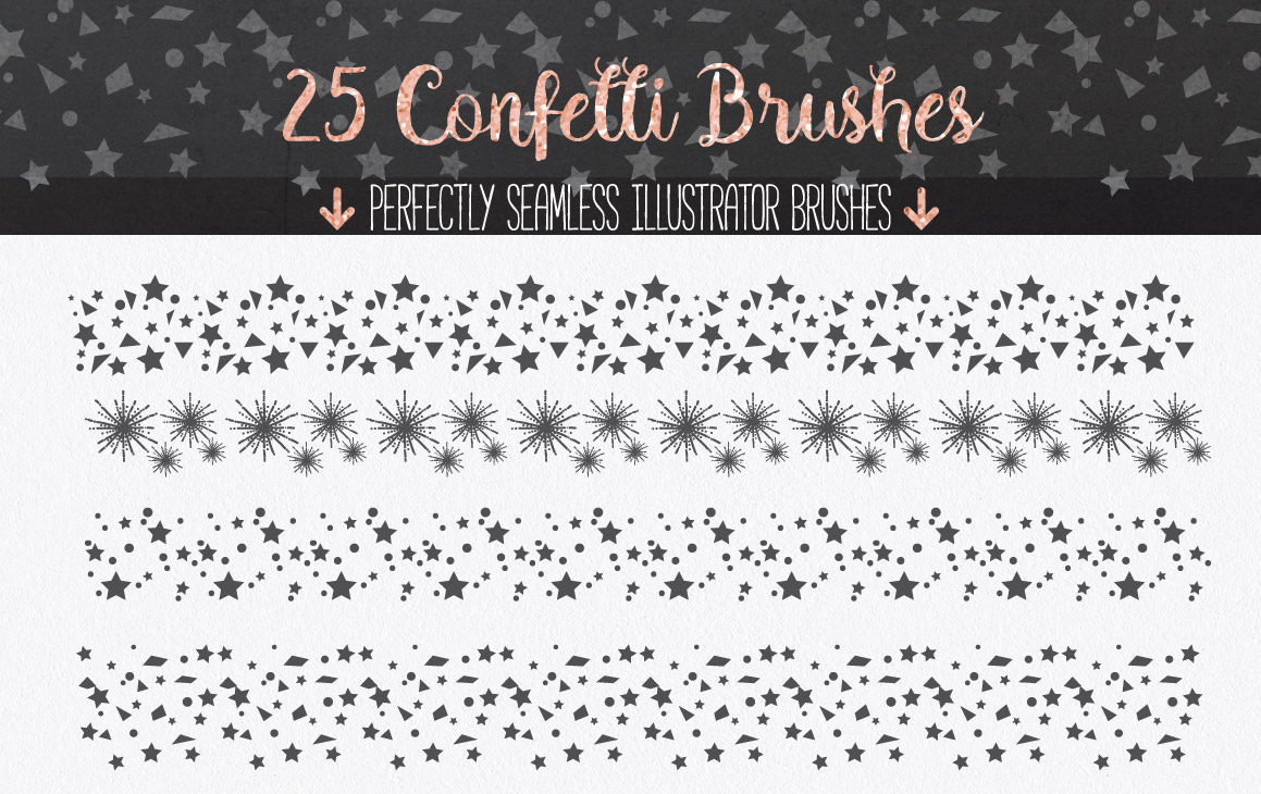Confetti Brushes for Illustrator (15435) Decorations Design Bundles
