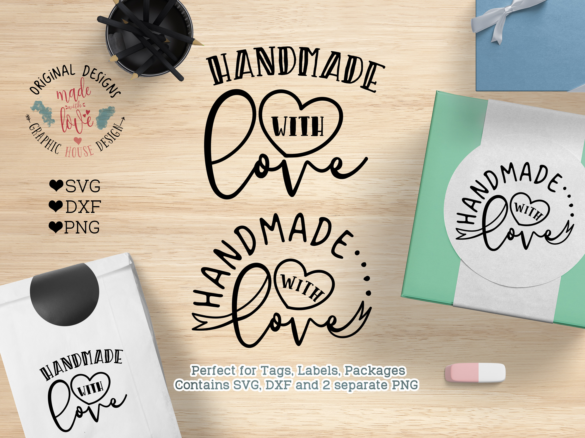 Download Handmade with Love Cut File and Printable (SVG, DXF, PNG ...