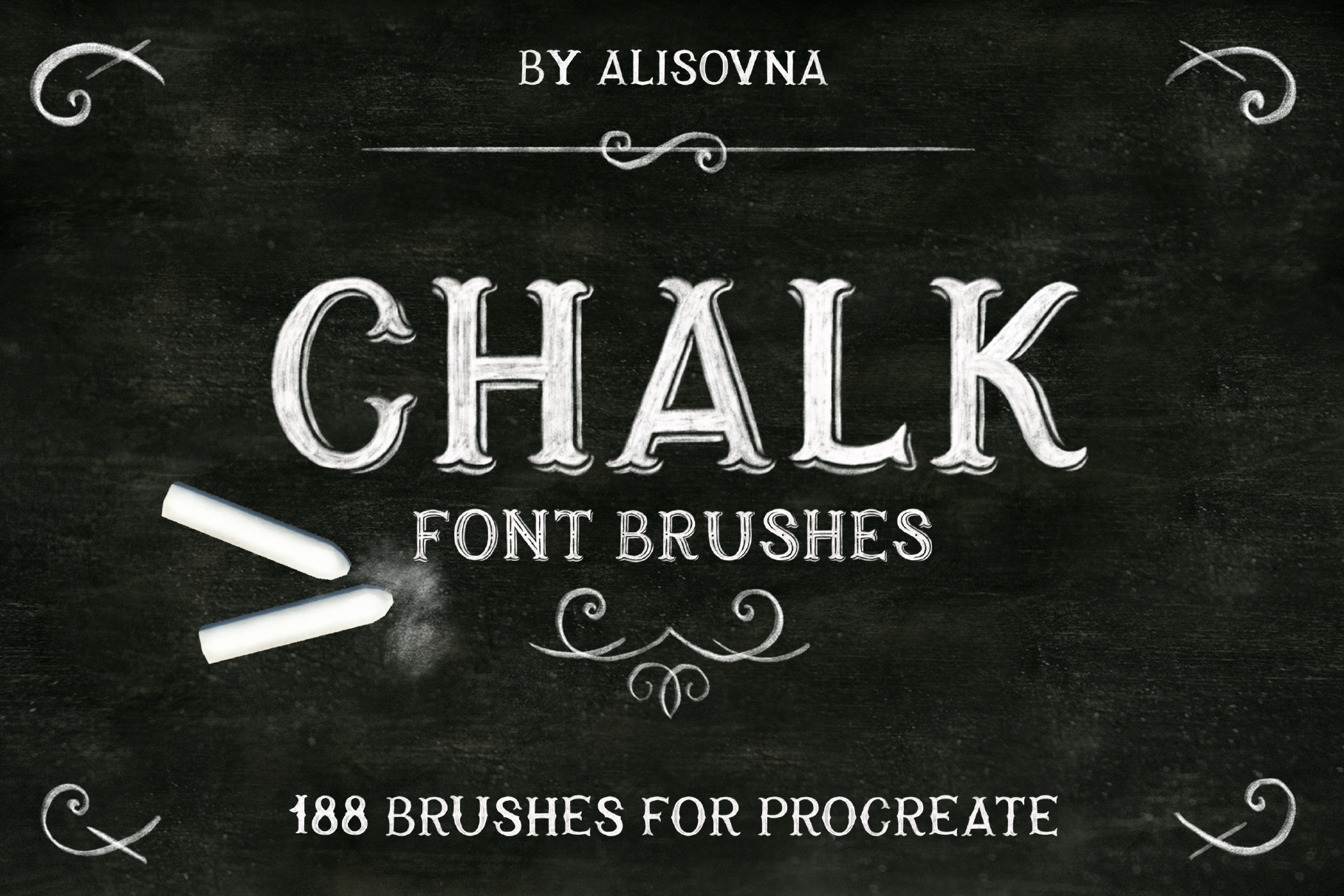 Procreate Chalk font brushes (265672) Procreate Design Bundles