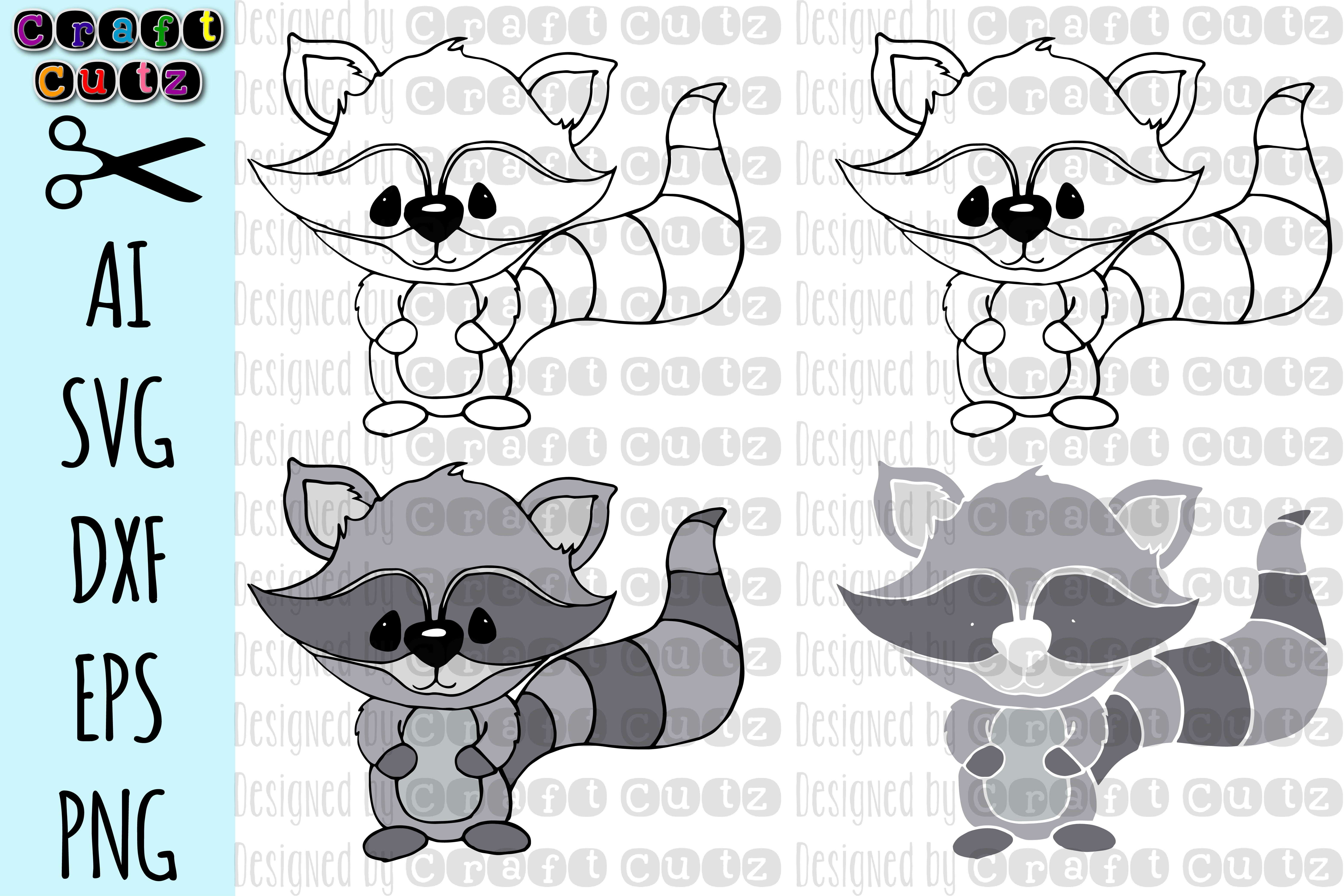 Woodland Raccoon, Cute Raccoon, Raccoon Cut File, Hand Drawn Raccoon