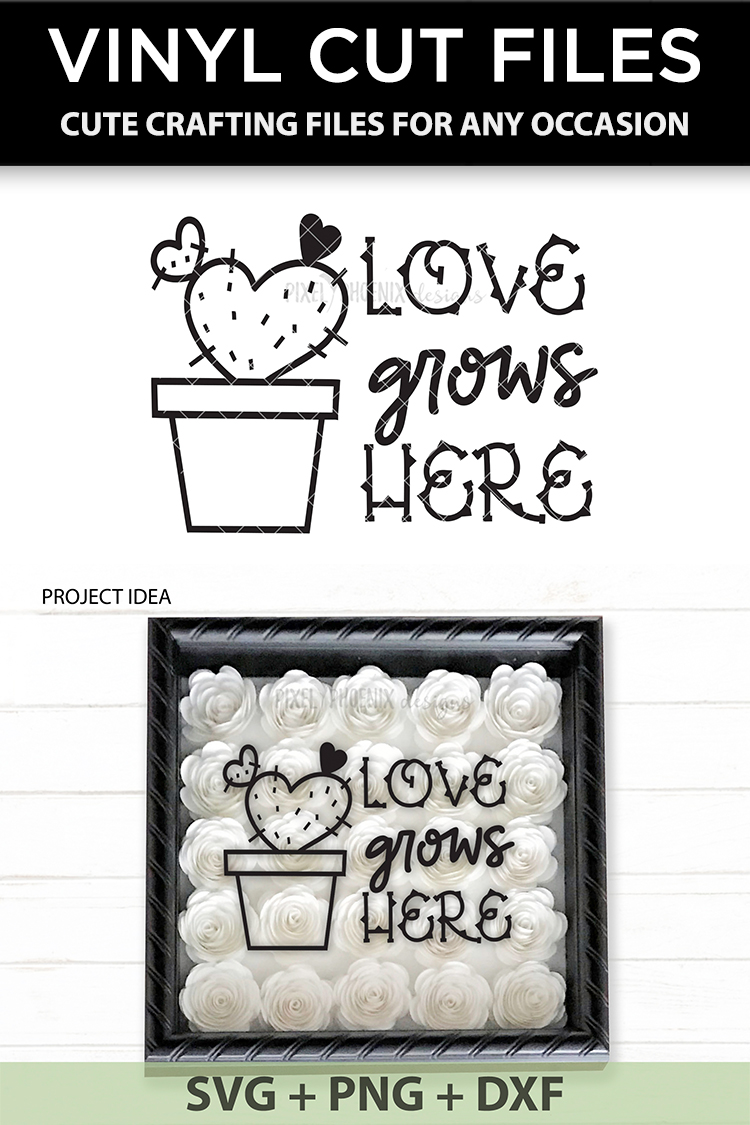 Download Love Grows Here - Cactus SVG (356861) | SVGs | Design Bundles