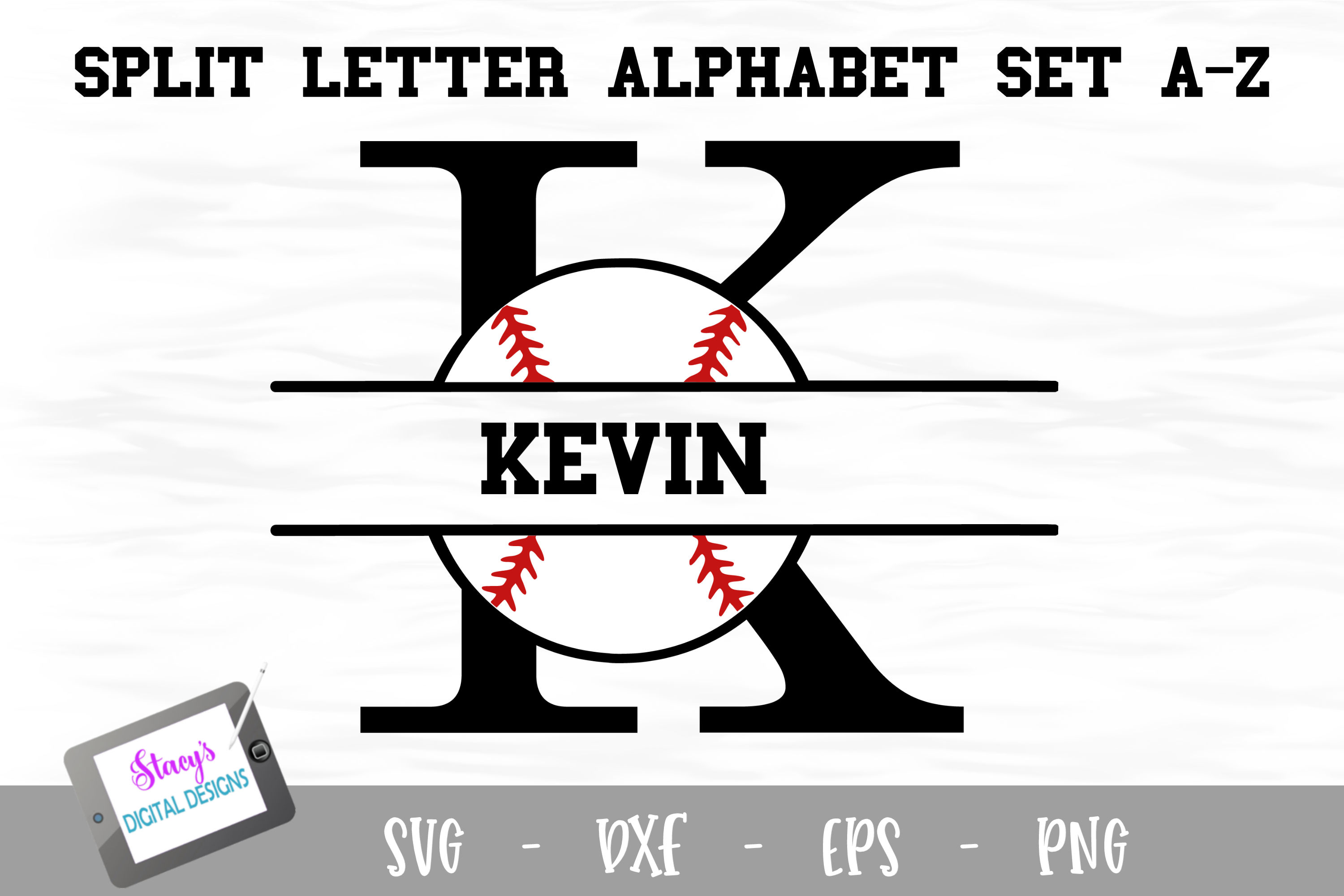 Download Split Letters A-Z - 26 Split Monogram Baseball SVG alphabet