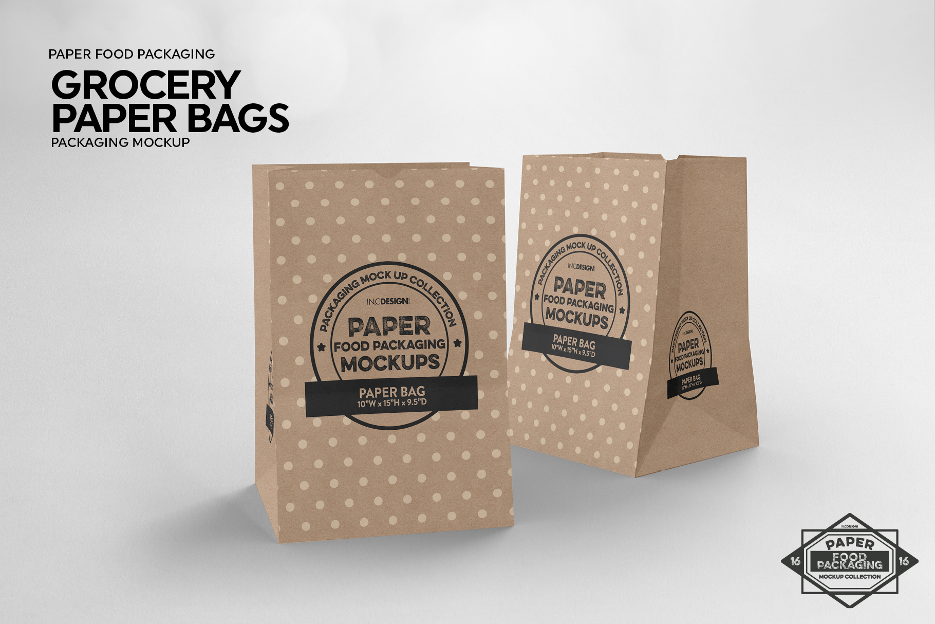 Download Grocery Paper Bags Packaging Mockup (284105) | Branding ...