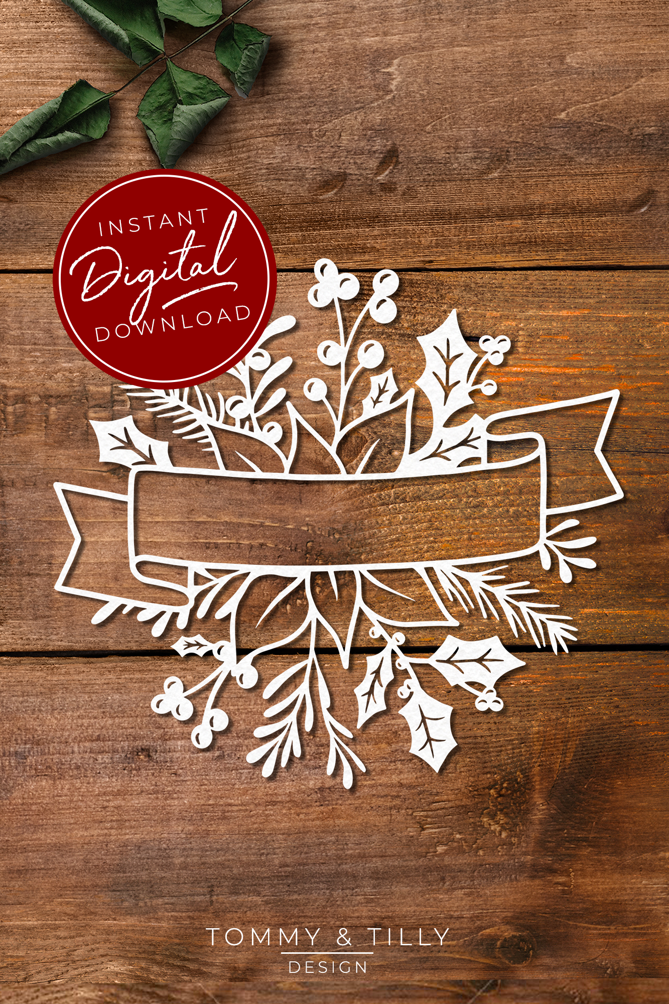Download Christmas Wreath No.3 - SVG EPS DXF PNG PDF JPG Cut File