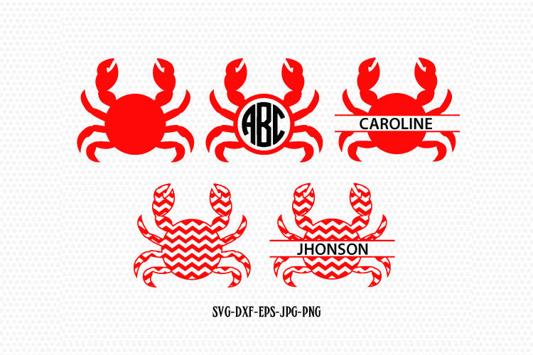Crab SVG, Crab Monogram frames SVG files, Beach svg cuts ...