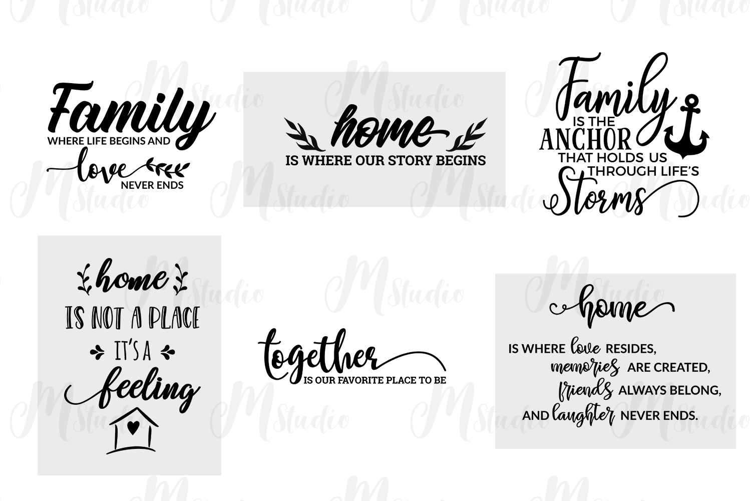 Family Quotes svg bundle (183848) | Cut Files | Design Bundles