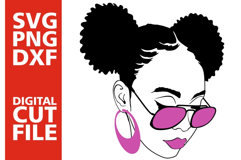 Download Black Woman with glasses svg, Afro puffs, Black Girl Magic