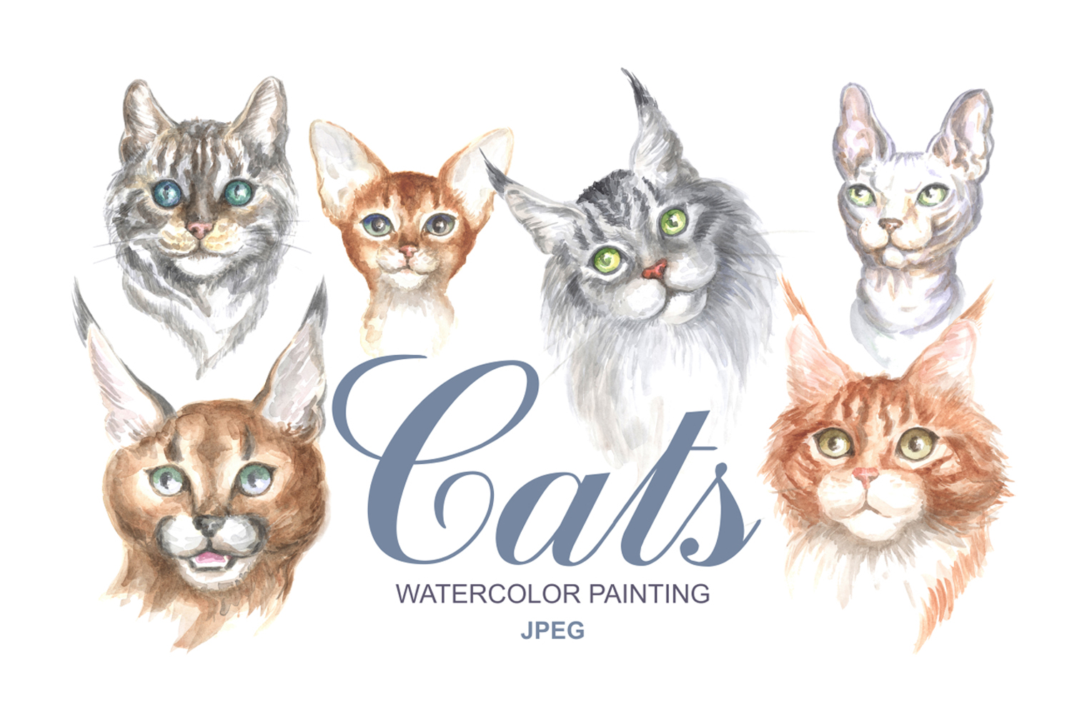 Download Cats. Watercolor painting.