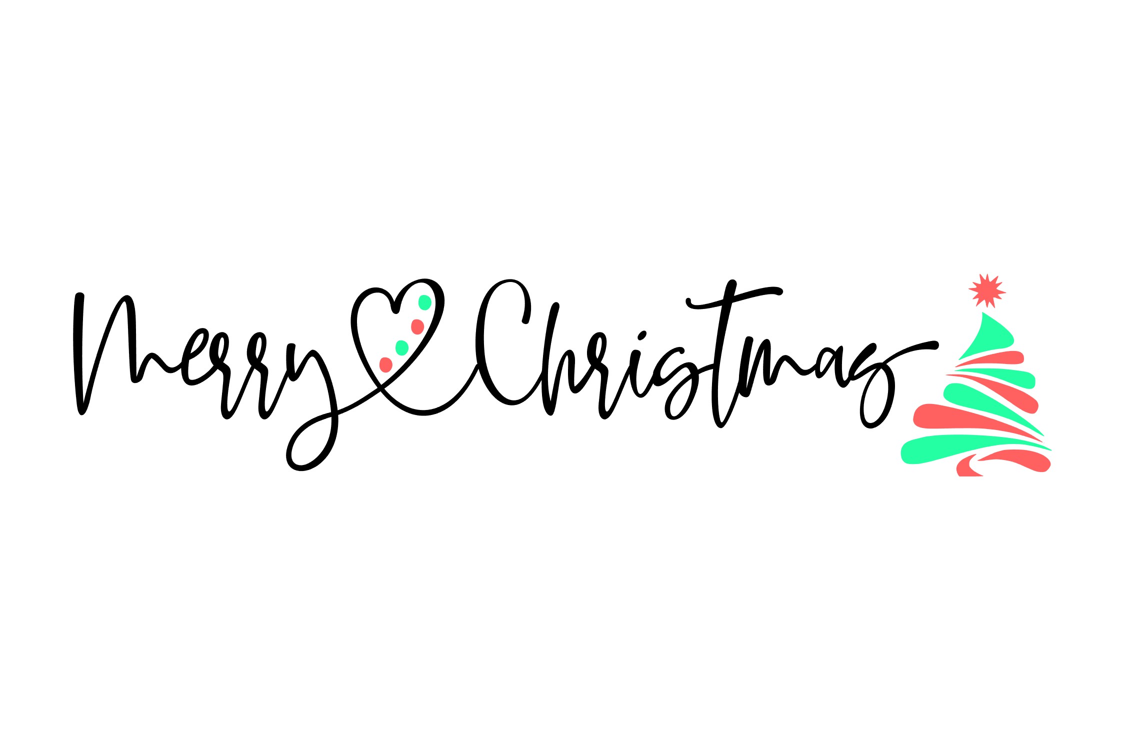 Merry Christmas With Tree Svg