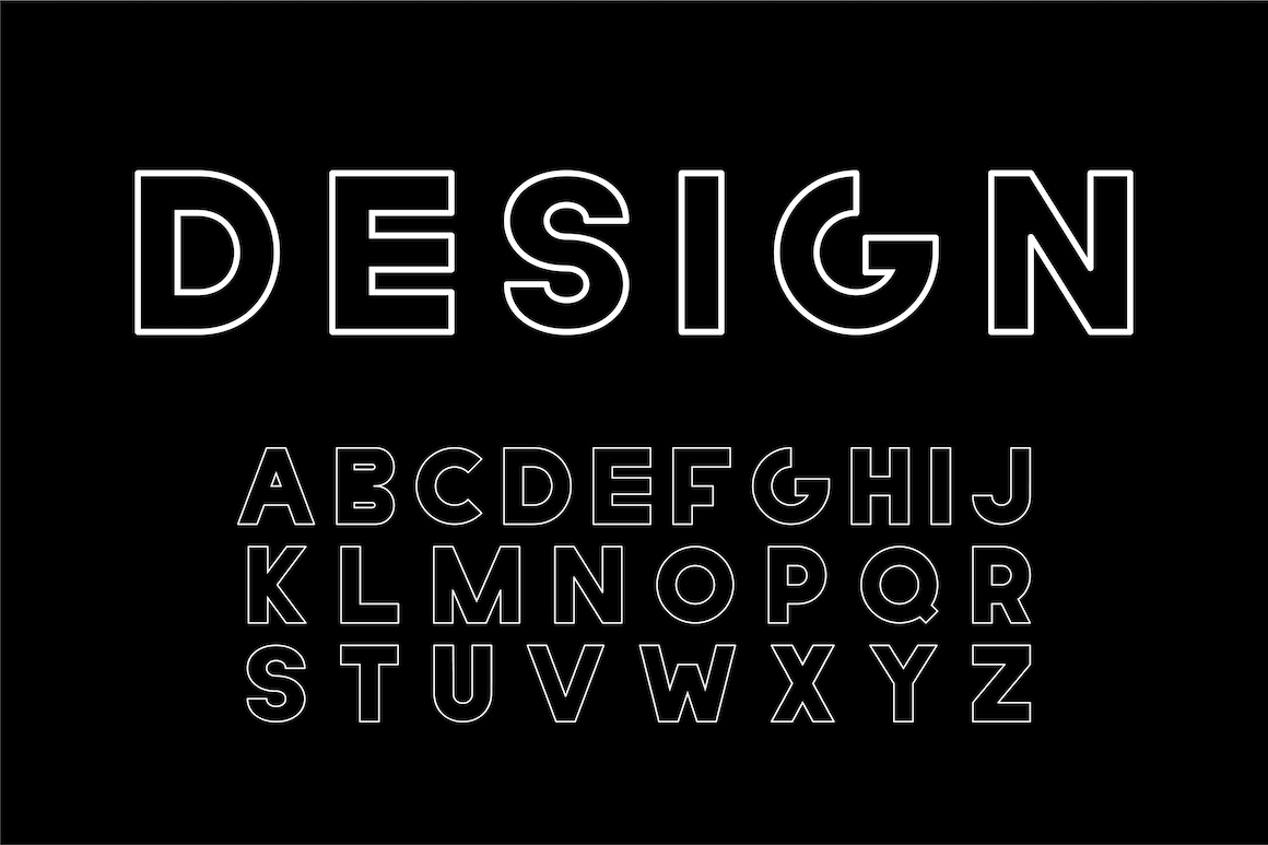 Download Vector designer font - bold letters.