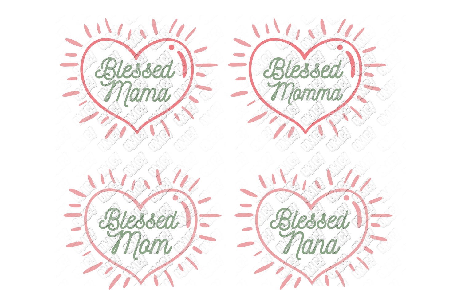 Blessed Mama SVG Momma Nana Mom in SVG, DXF, PNG, EPS ...