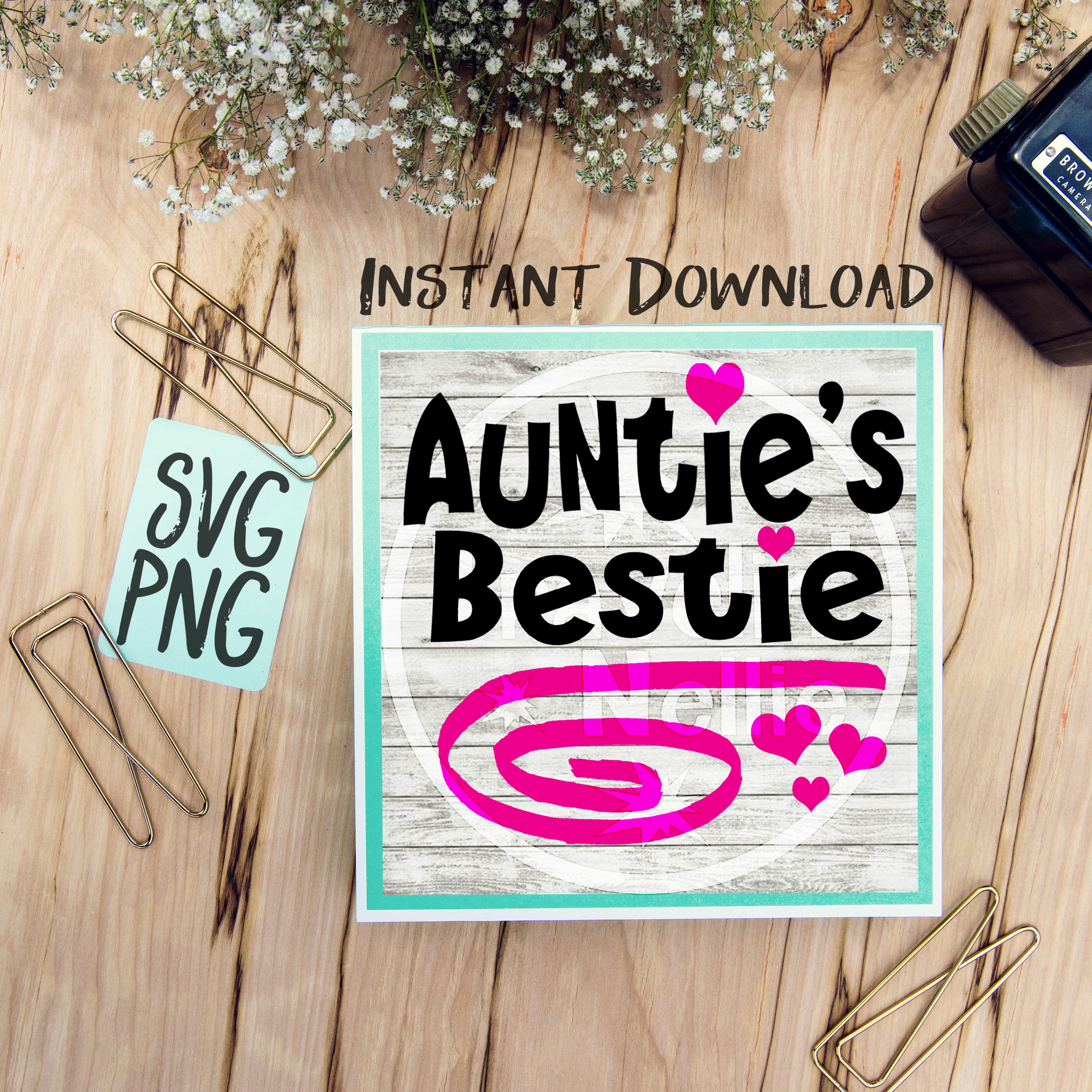 Download Auntie's Bestie SVG PNG Cricut Cameo Silhouette Brother Scan & Cut Crafters Cutting Files for ...