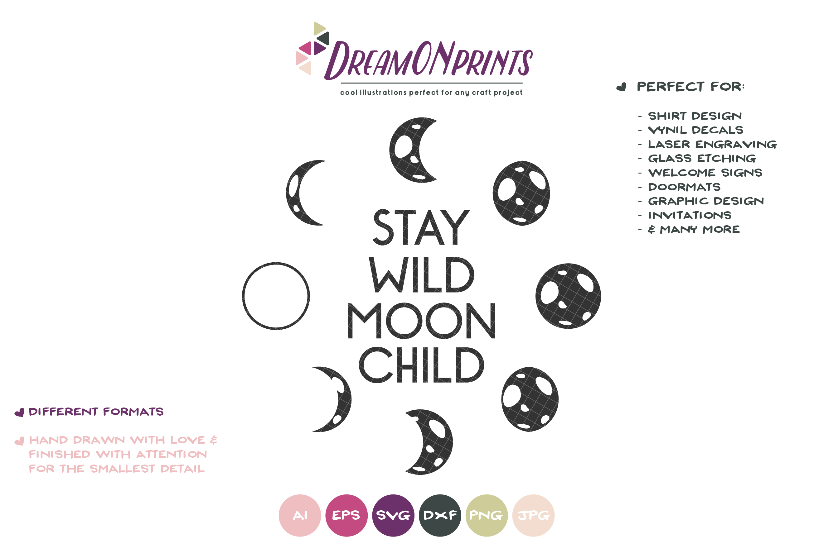 Download Moon Phases SVG - Full Moon SVG, Crescent Moon