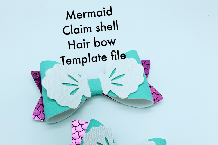 Hair bow svg templates - Mermaid clam shell hair bow ...