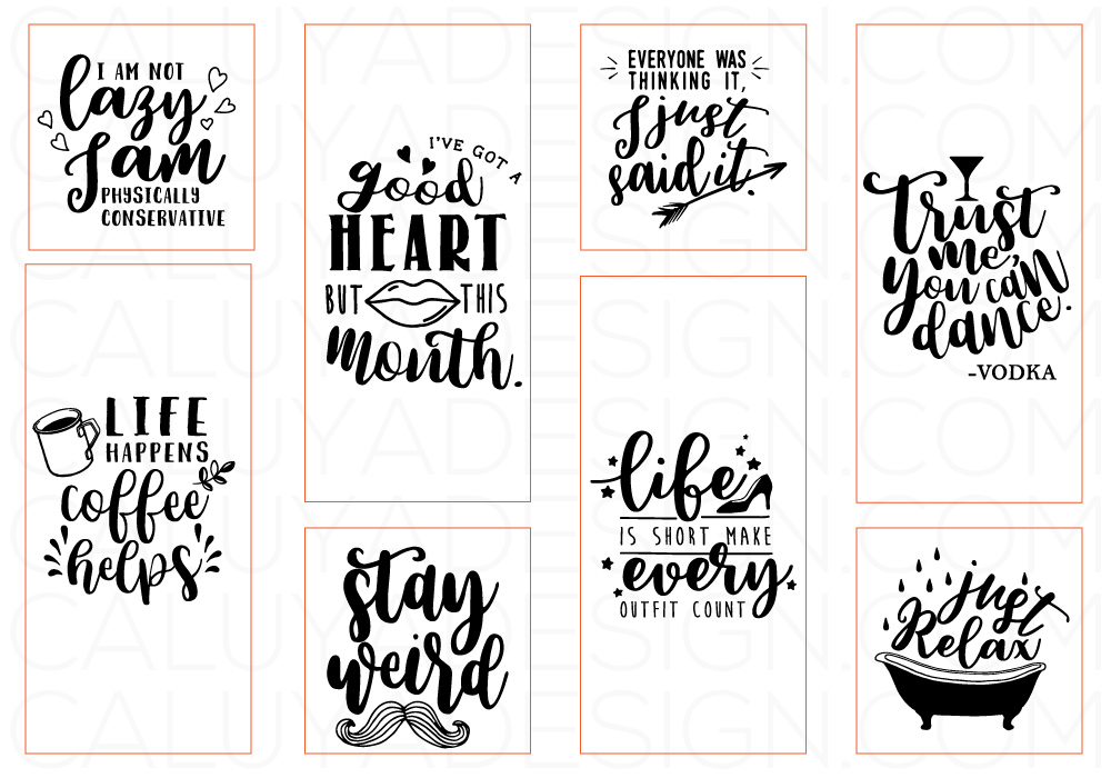 Download Funny Quotes SVG Cut File Bundle | Design Bundles