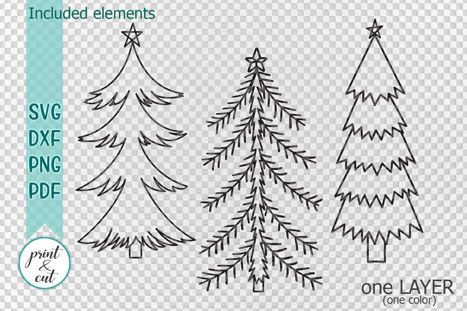 Download Primitive Vintage Christmas trees bundle vertical sign svg