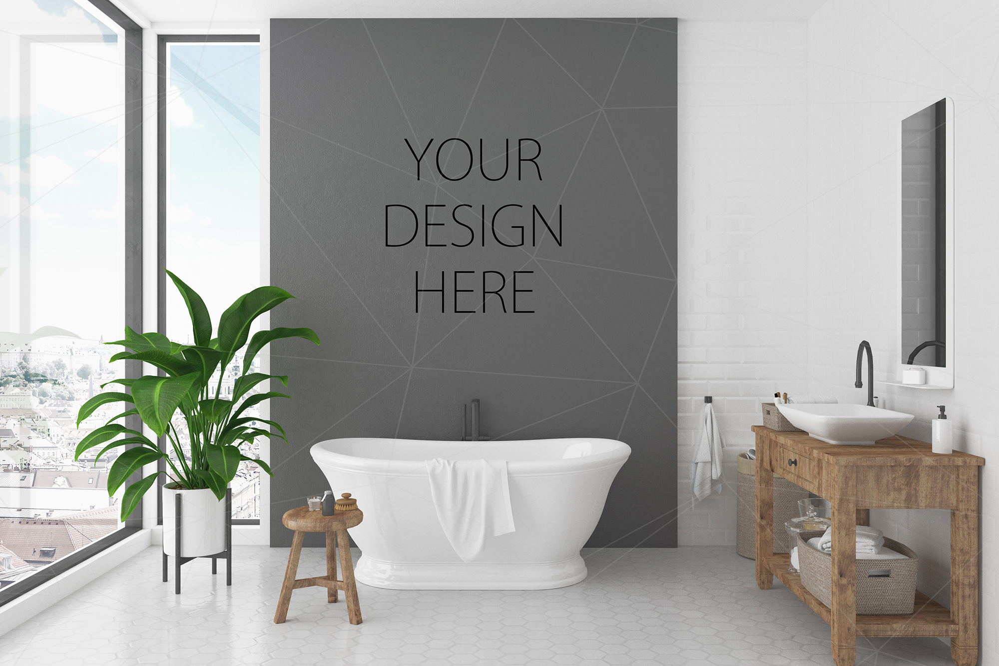 Interior mockup bundle - bathroom background (105613) | Mock Ups | Design Bundles