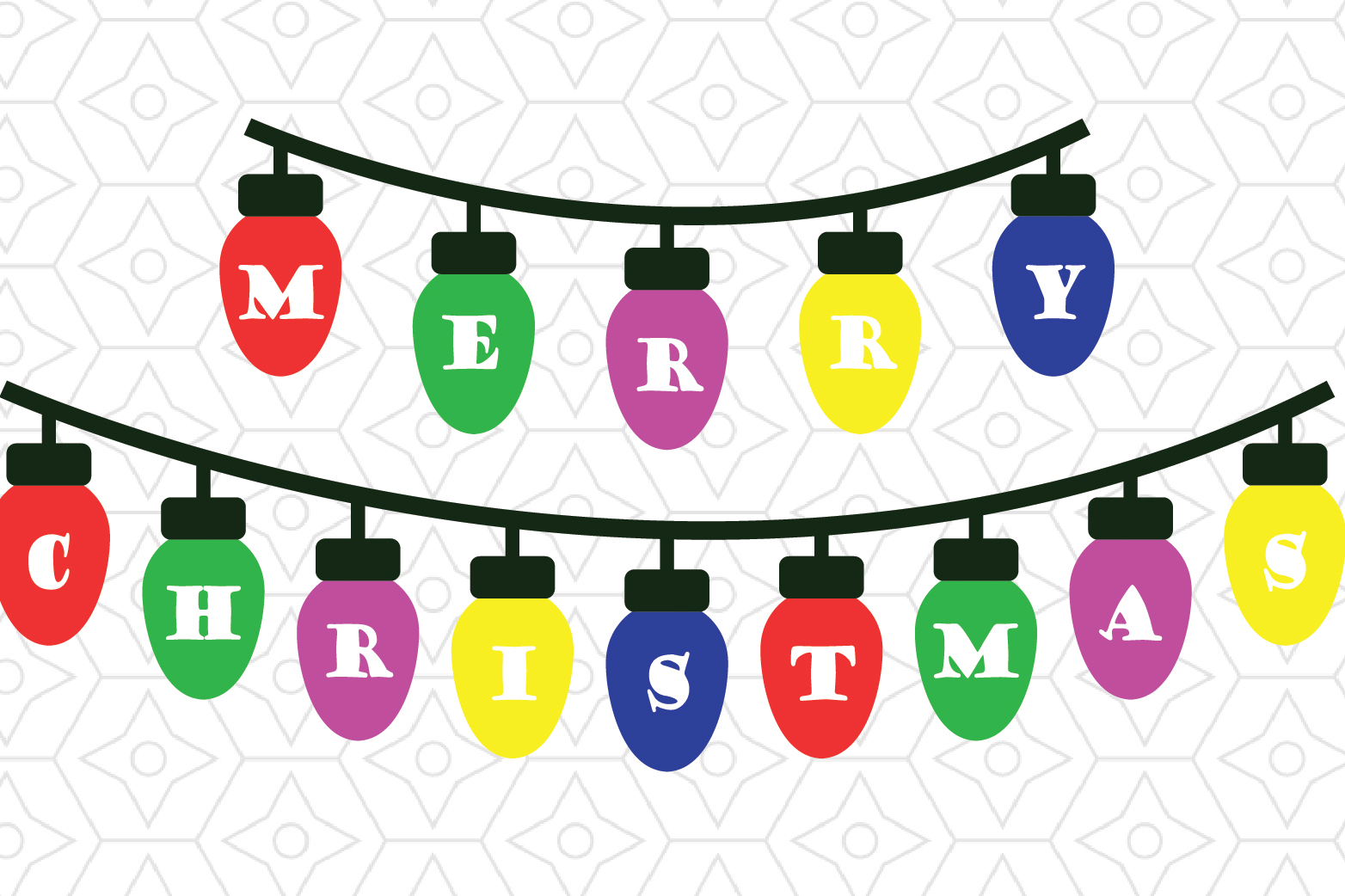 Christmas Lights Merry Christmas Decal