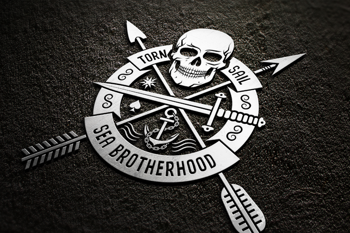 skull logo set on dark