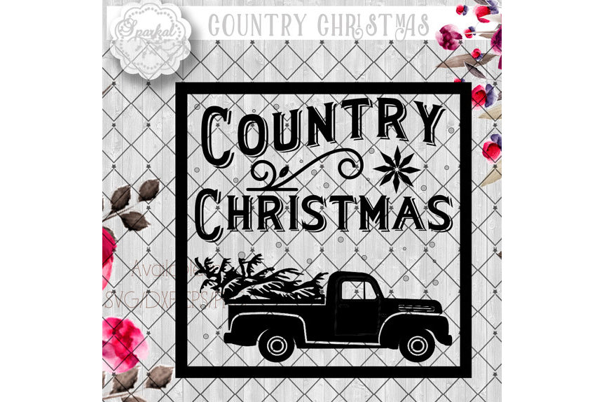 Download Vintage COUNTRY Christmas SVG File, Cutting File, Vector Clipart Holiday Decor, Silhouette ...