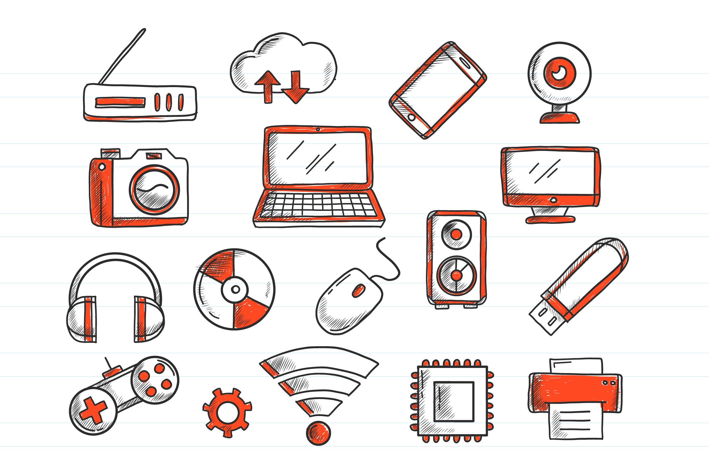 Рисунок гаджетов карандашом