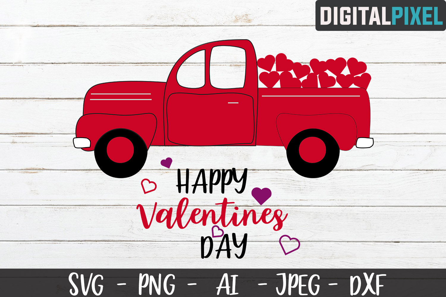 Download Valentines Truck SVG PNG DXF | Valentines Day Crafters SVG