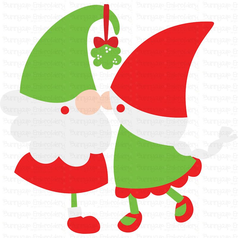 Download Kissing Christmas Gnomes - SVG, Clipart, Printable File