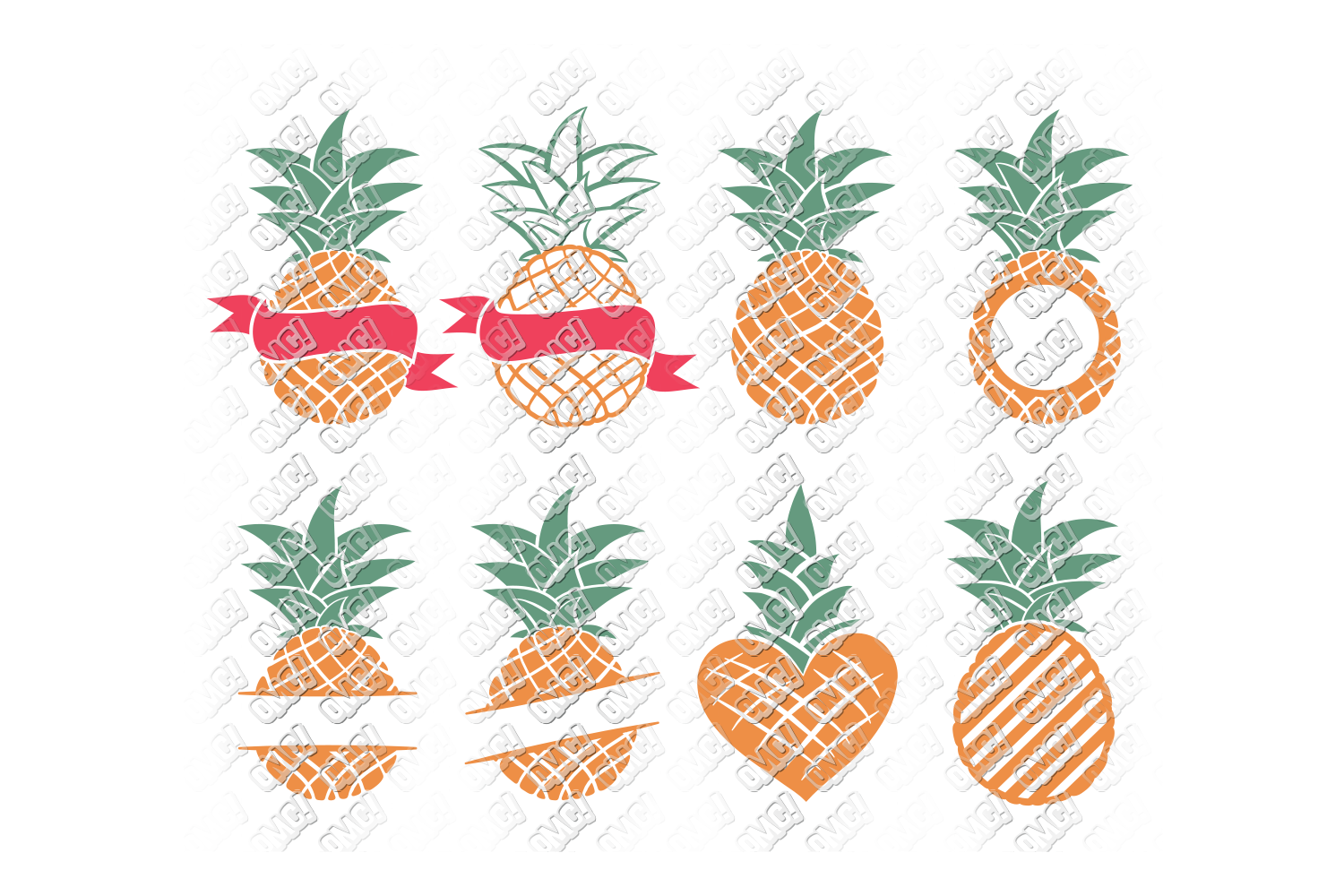 Download Pineapple SVG Monogram Bundle in SVG/DXF/PNG/JPEG/EPS ...