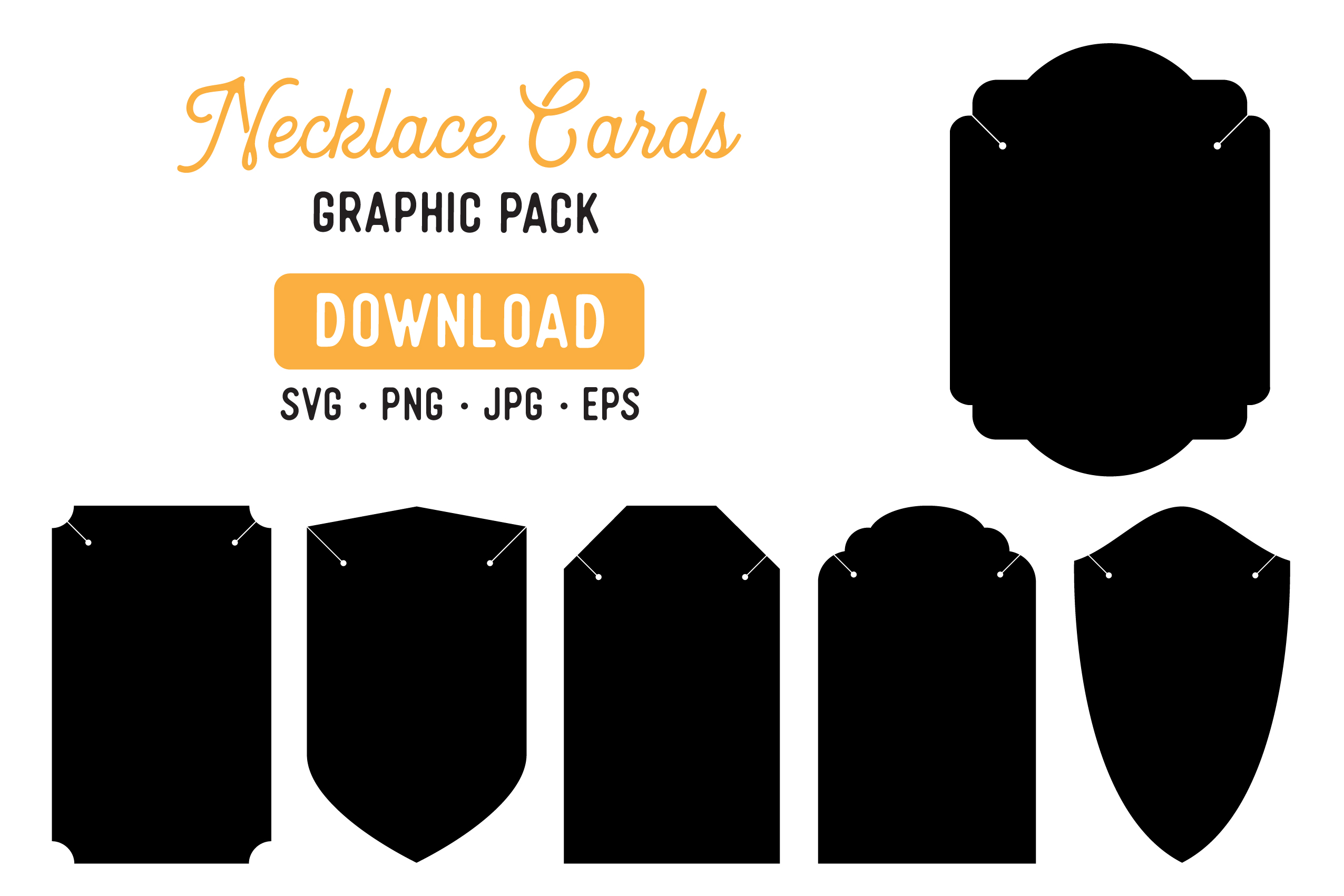 Printable Necklace Display Card Vector Graphic Clipart Pack