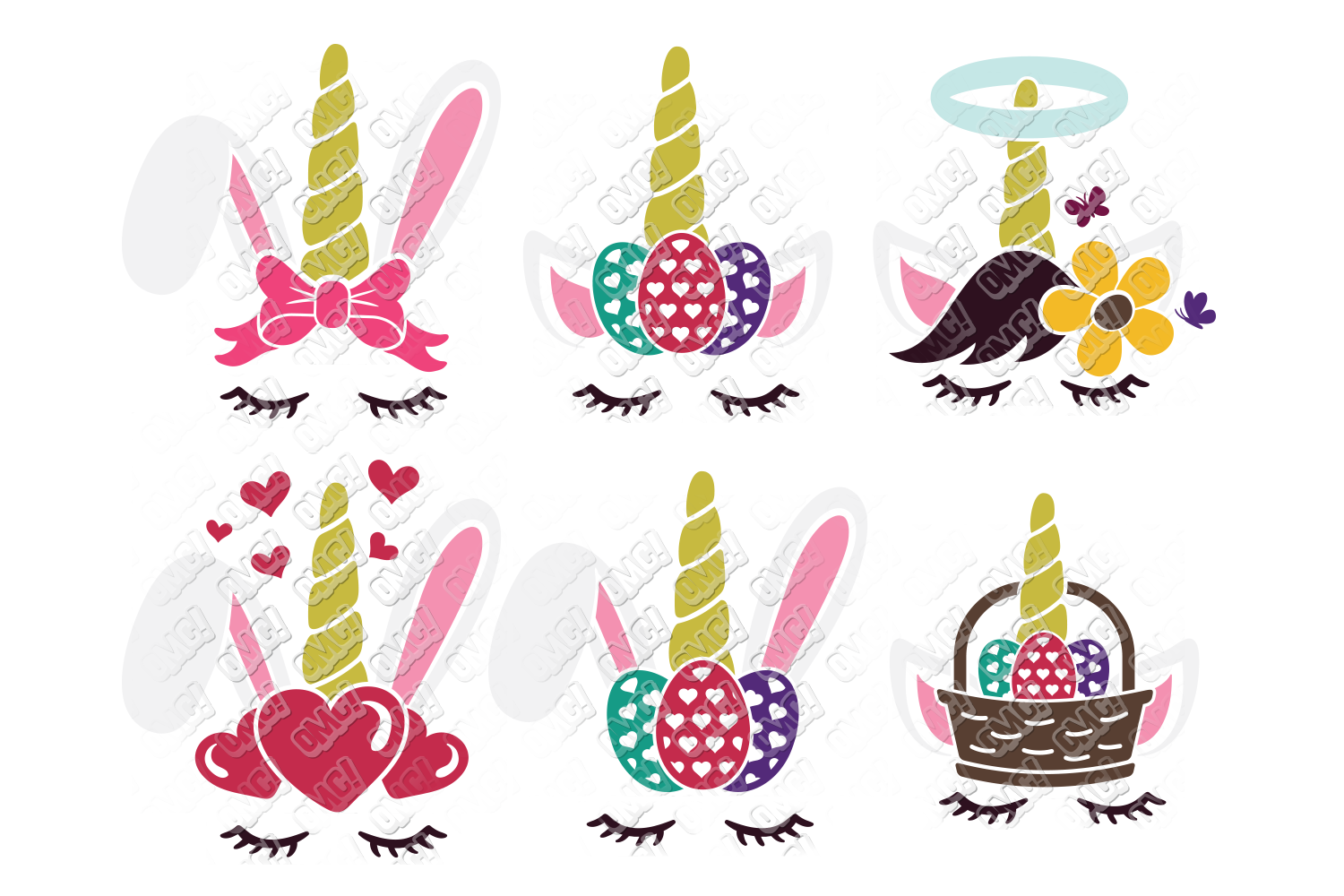 Unicorn Easter Bunny SVG in SVG, DXF, EPS, PNG, JPG (64588) | Cut Files