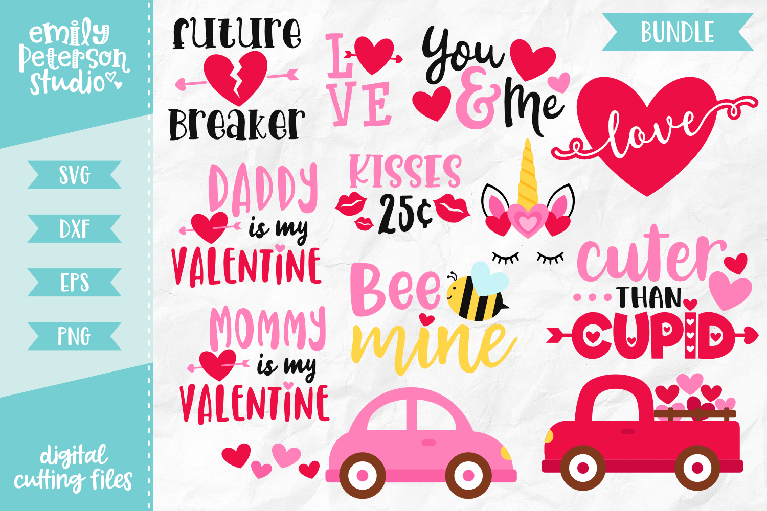 Download Valentine's Day Bundle 12 Designs SVG DXF EPS PNG