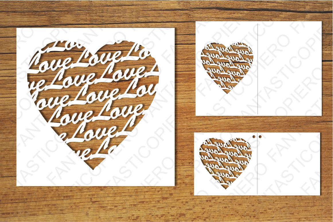 Heart with Love SVG files for Silhouette and Cricut.