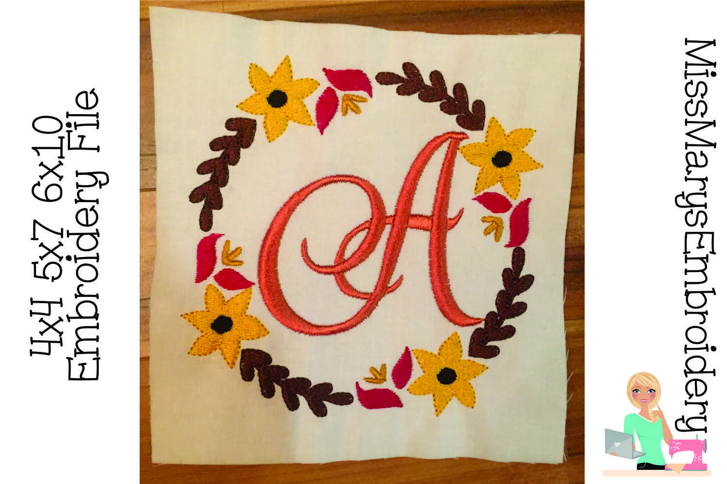 Fall flower monogram jessecmault frame Fall flower monogram jessecmault frame